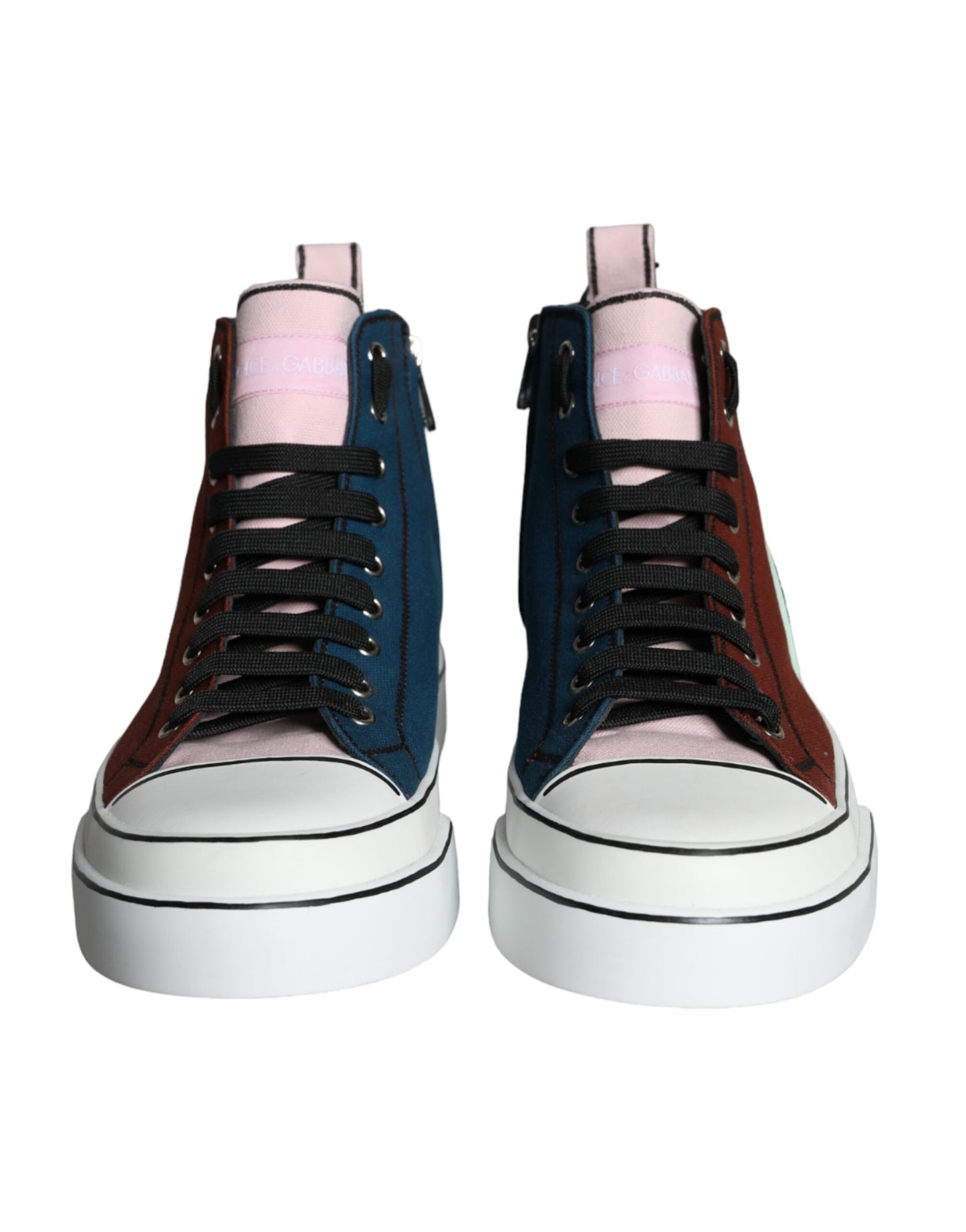 Dolce &amp; Gabbana Multicolor Patchwork High Top Sneaker Shoes