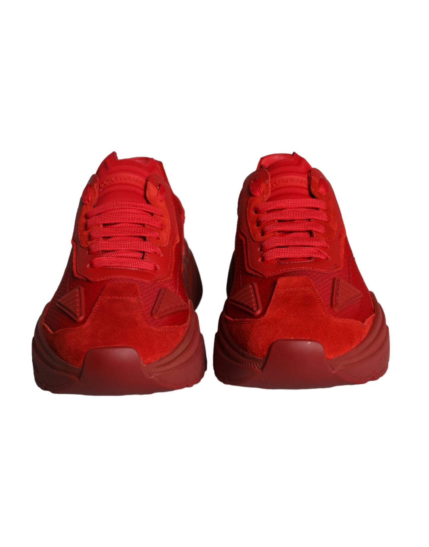 Dolce &amp; Gabbana Red Leather Daymaster Low Top Sneakers Shoes