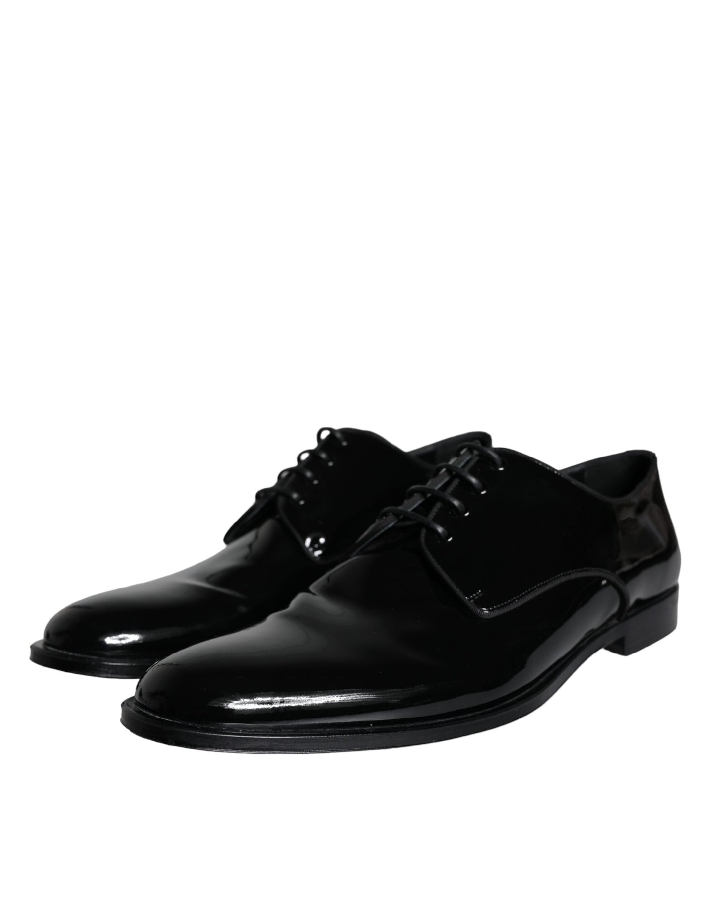 Dolce & Gabbana Schwarzes Kalbsleder Derby Herren Anzugschuhe