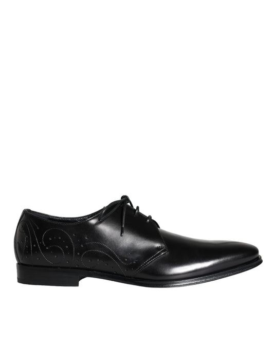 Dolce &amp; Gabbana mustat Calfskin Derbyn miesten mekkokengät