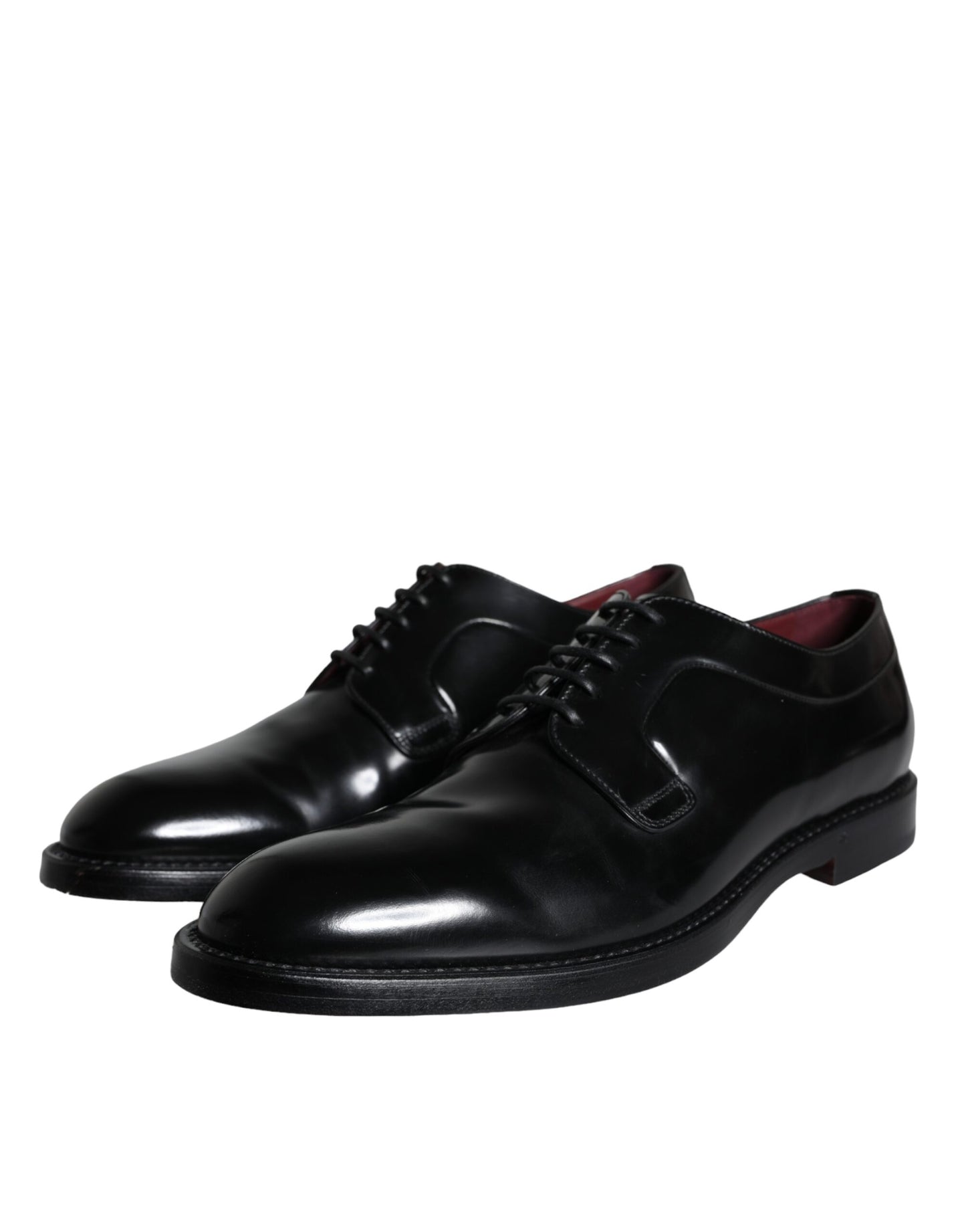 Dolce & Gabbana Schwarzes Kalbsleder Derby Herren Anzugschuhe