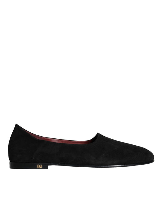 Dolce &amp; Gabbana musta mokkanahka Loafers Muodollinen Slip On Shoes