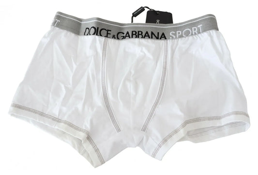 Dolce &amp; Gabbana White Cotton Stretch Regular Boxer -alusvaatteet