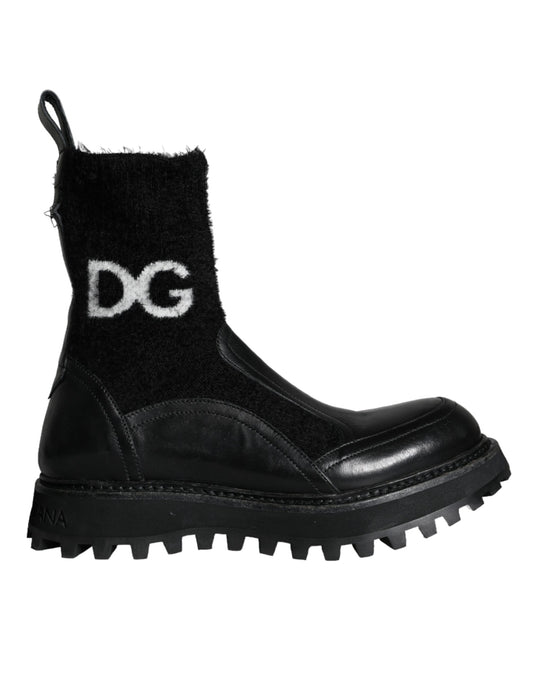 Dolce &amp; Gabbana musta DG Logo Horse Sock Nilkkurit kengät