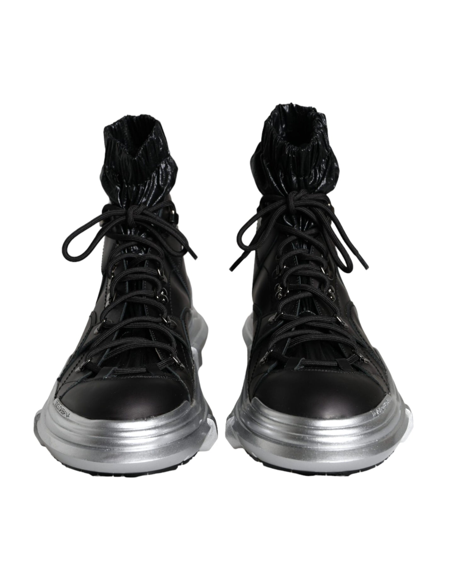 Dolce &amp; Gabbana Black Nylon Galileo High Top Sneakers Shoes