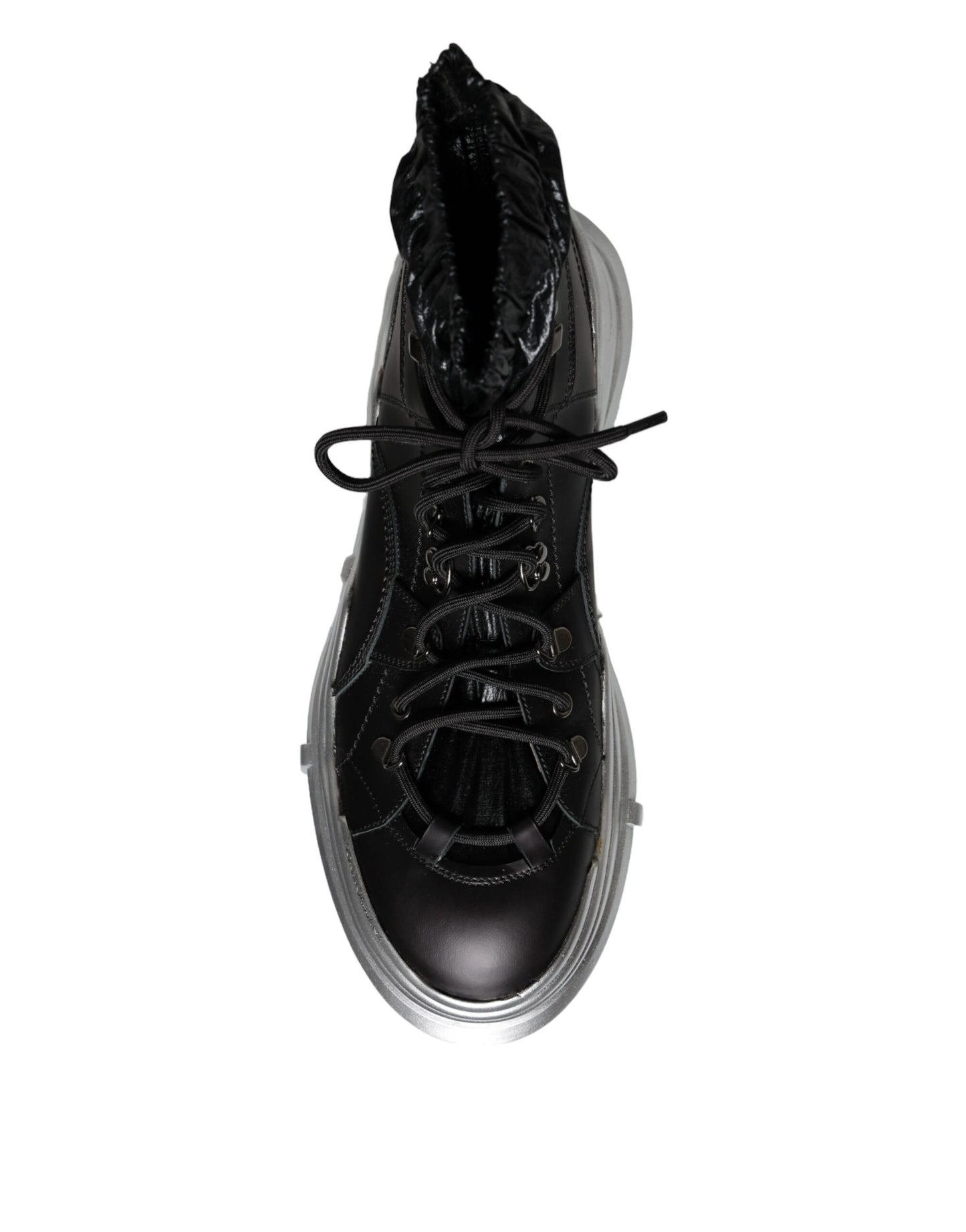 Dolce &amp; Gabbana Black Nylon Galileo High Top Sneakers Shoes