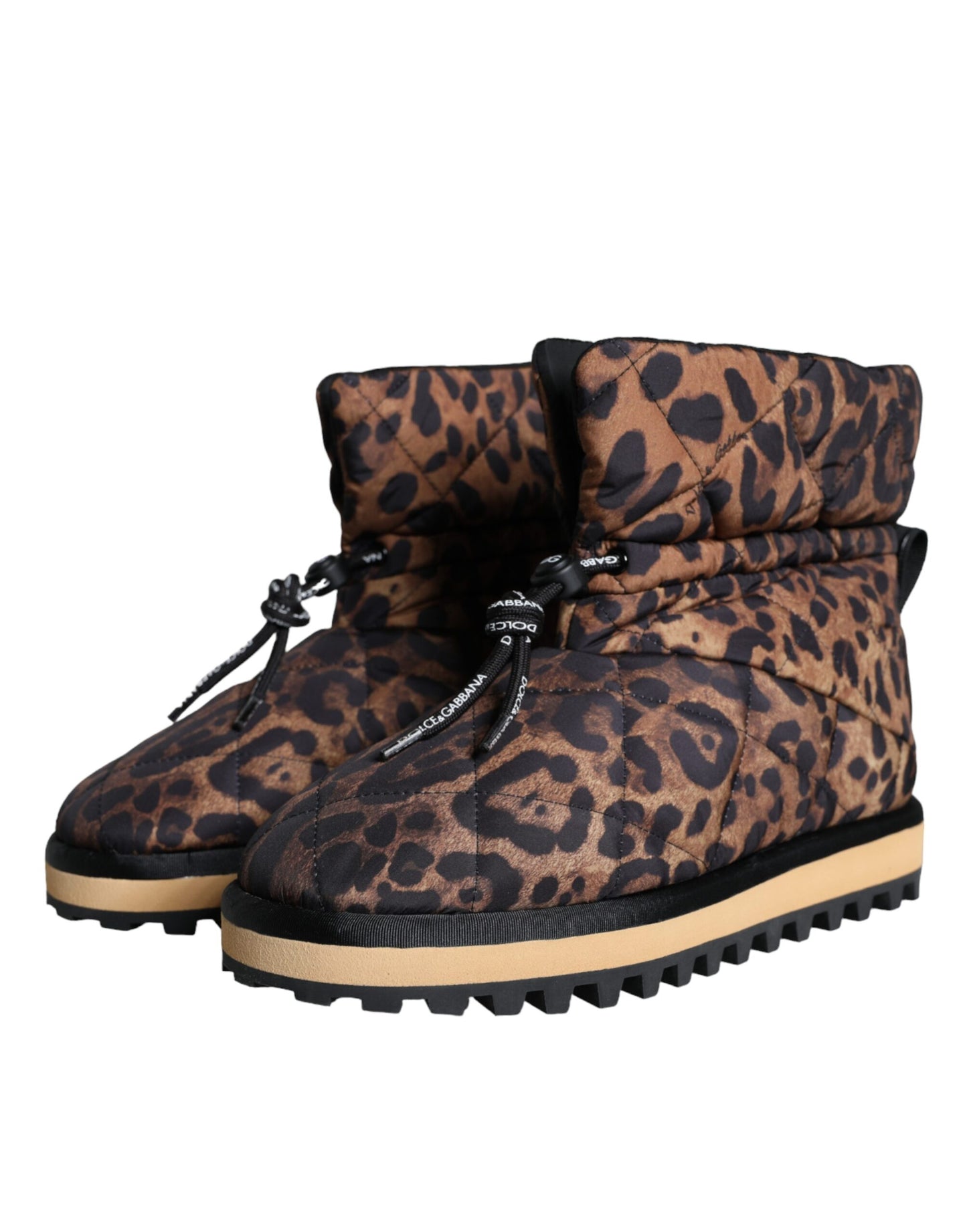 Dolce & Gabbana Braune Leopard-Stiefeletten Gepolsterte Schuhe