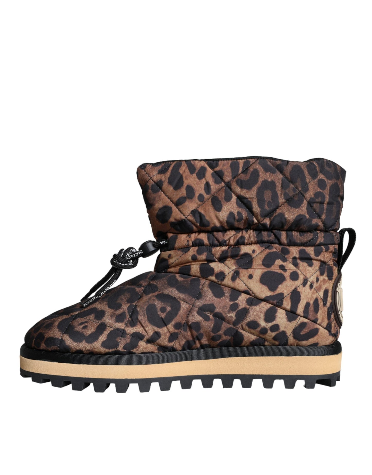 Dolce & Gabbana Braune Leopard-Stiefeletten Gepolsterte Schuhe