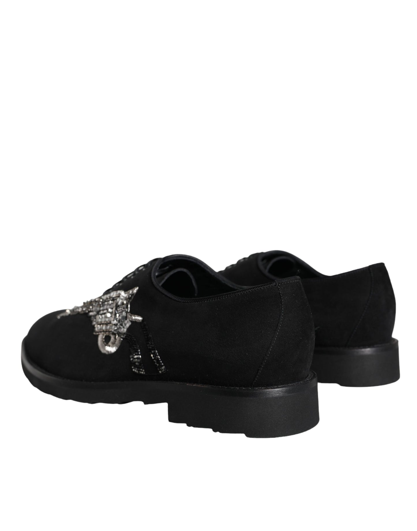 Dolce & Gabbana Schwarz Wildleder Sicilia Schnürschuhe Formal Schuhe