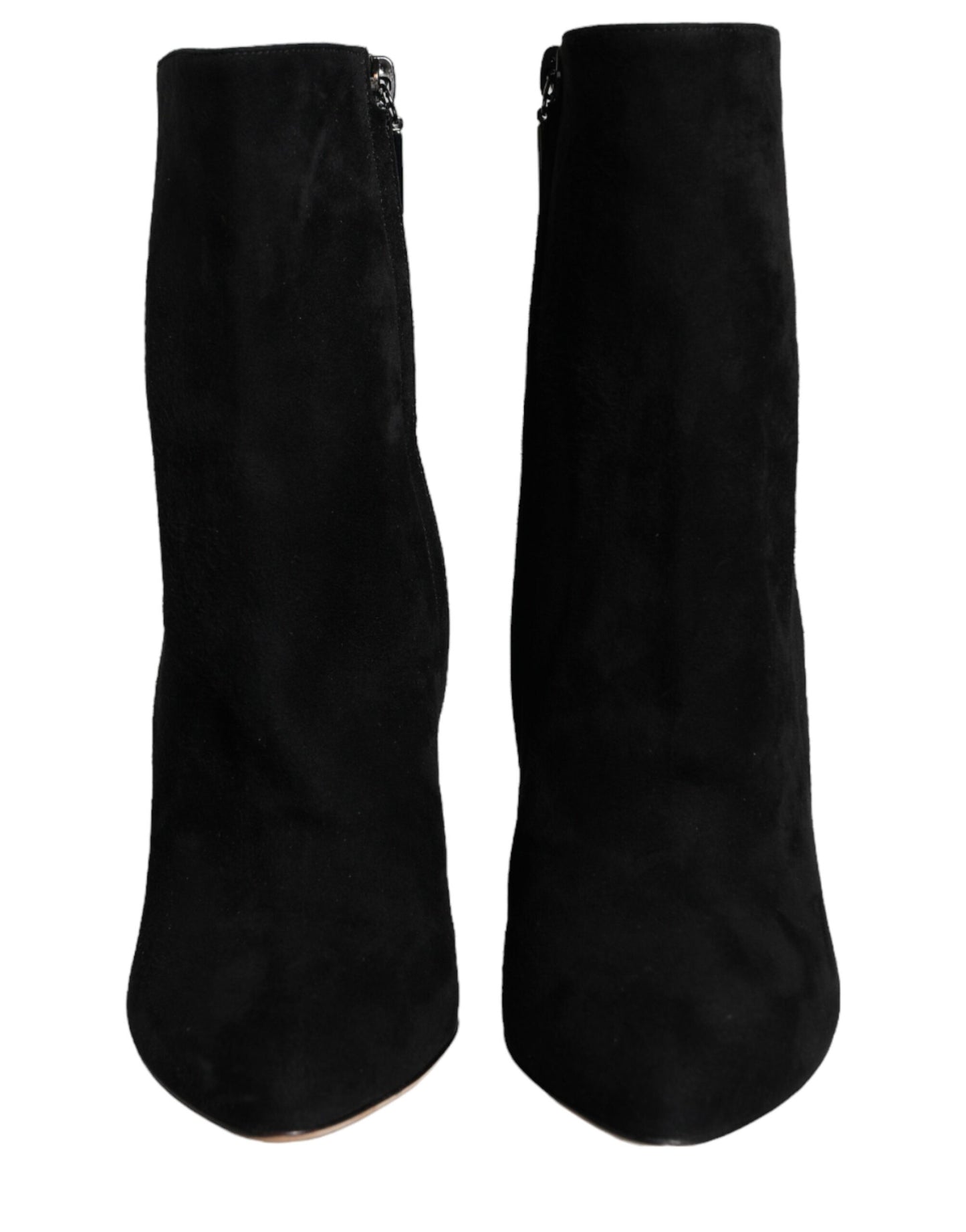 Dolce &amp; Gabbana Black Suede Mid Calf Boots Shoes