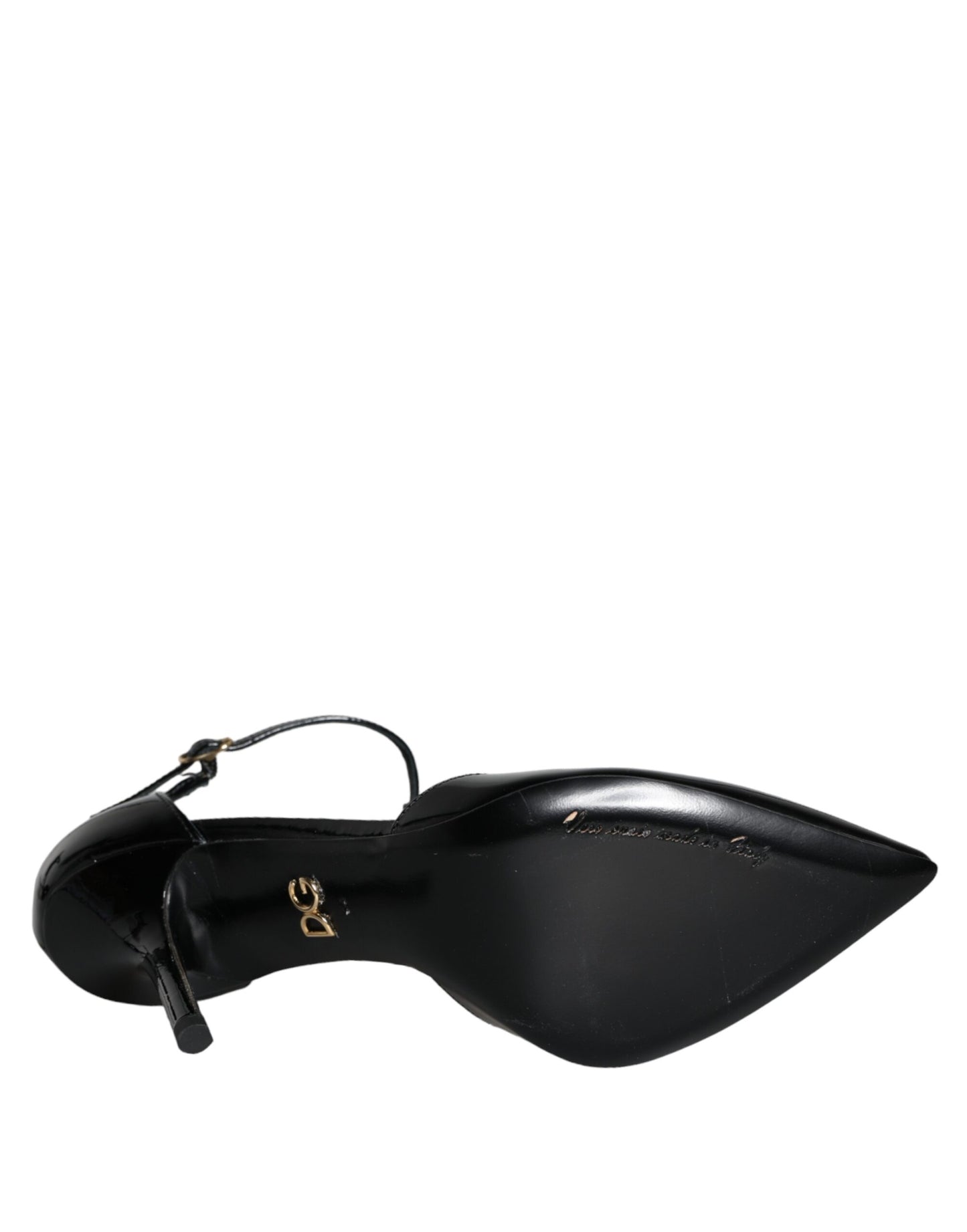 Dolce &amp; Gabbana Black Leather T-Strap Stiletto High Heels Shoes