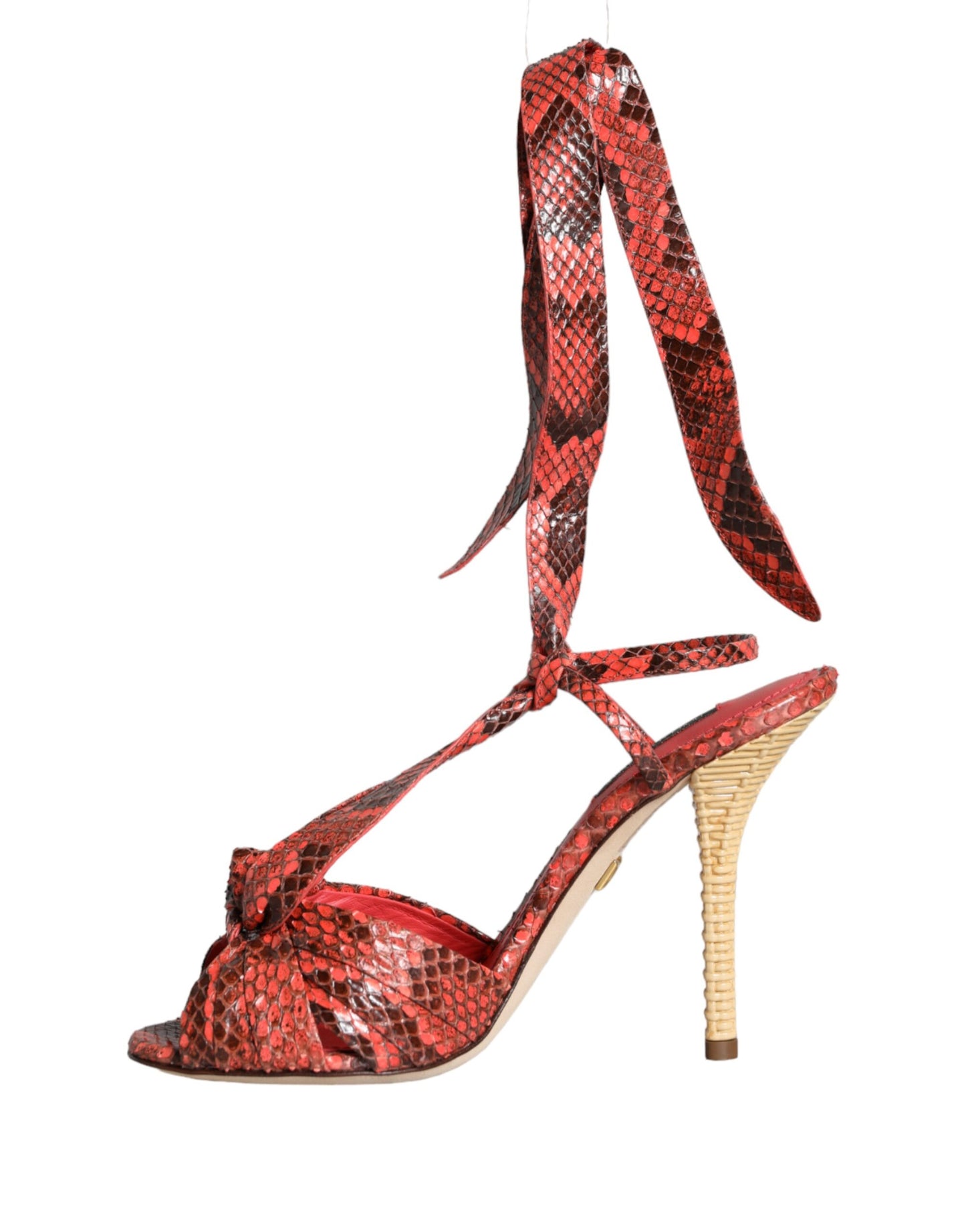 Dolce &amp; Gabbana Coral Exotic Leather Heels Sandaalit Kengät