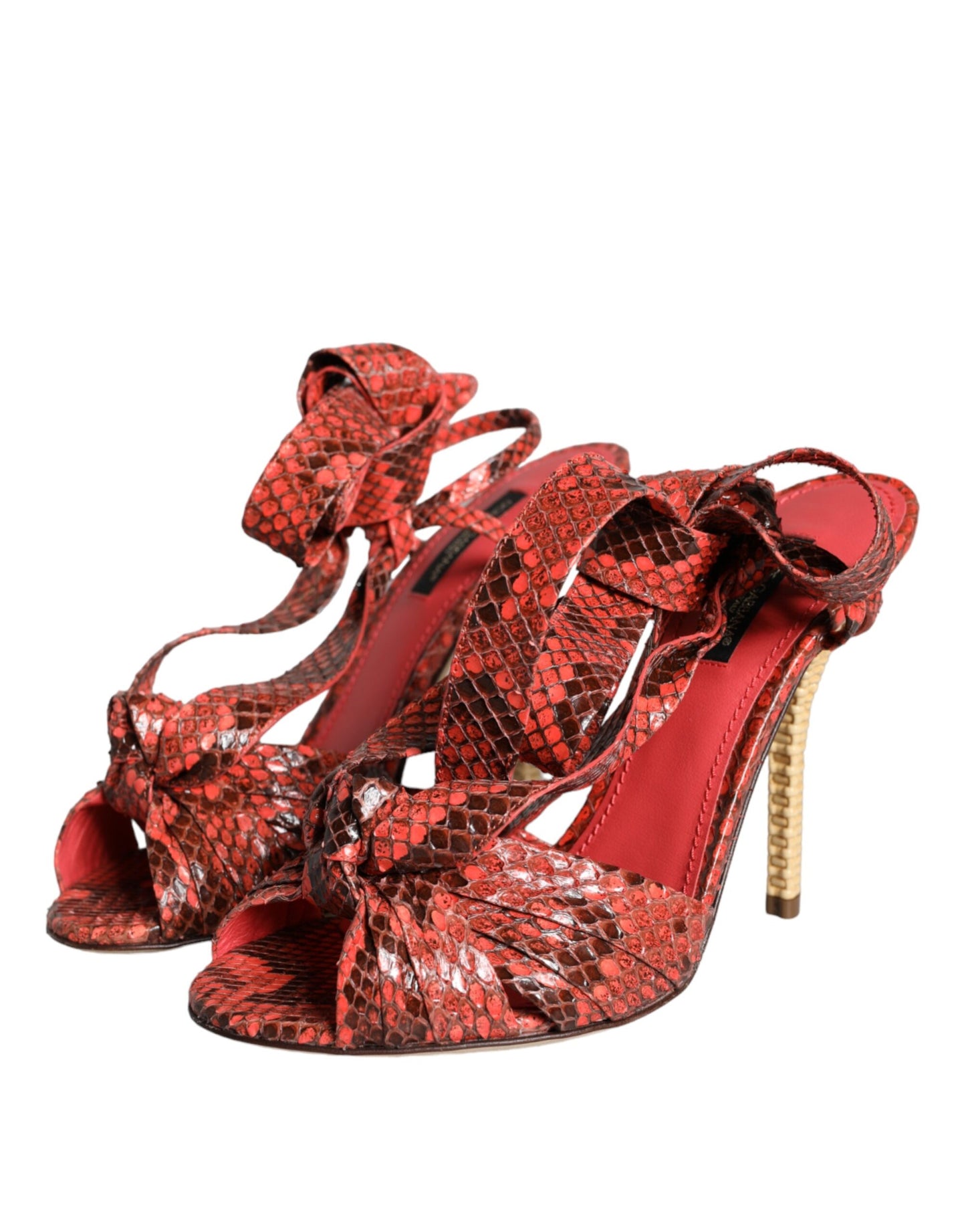 Dolce &amp; Gabbana Coral Exotic Leather Heels Sandaalit Kengät