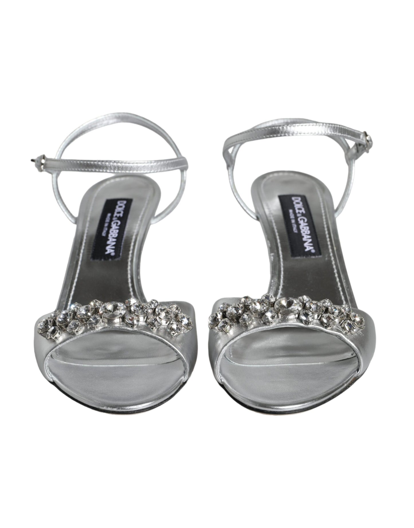 Dolce &amp; Gabbana Silver Crystal AnkleStrap Keira Sandals -kengät