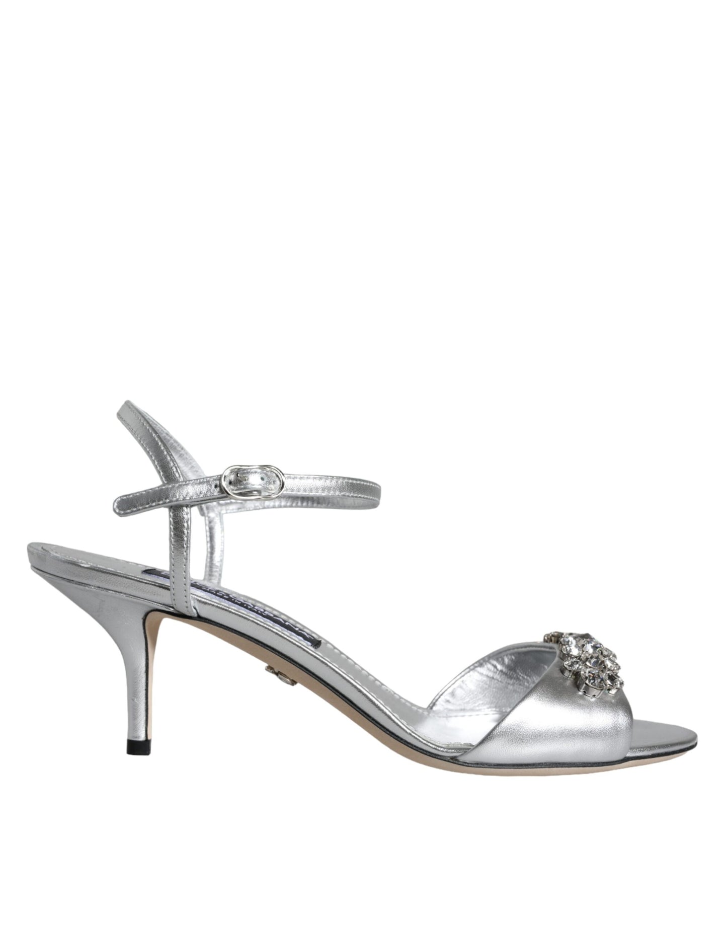 Dolce &amp; Gabbana Silver Crystal AnkleStrap Keira Sandals -kengät