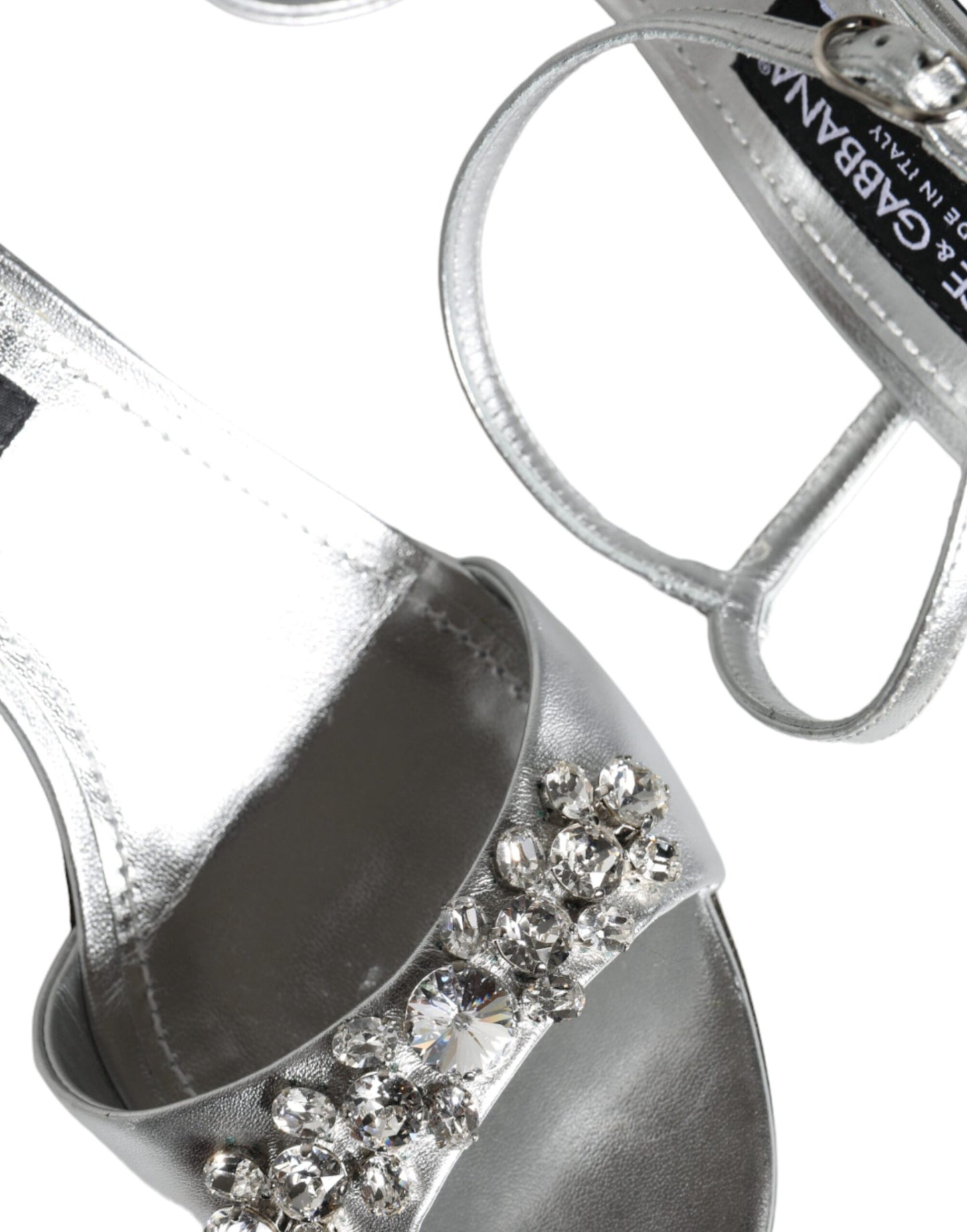 Dolce &amp; Gabbana Silver Crystal AnkleStrap Keira Sandals -kengät