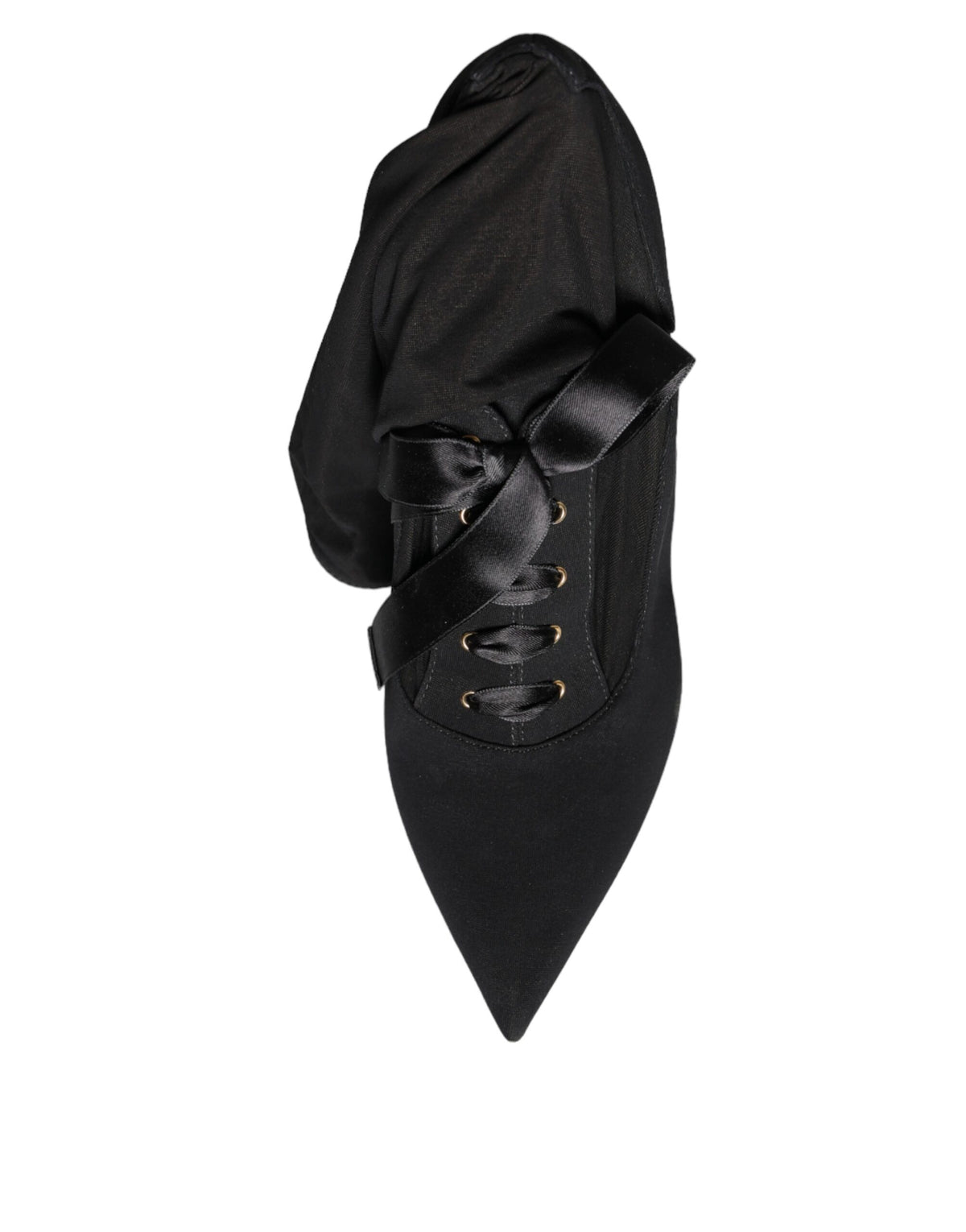 Dolce &amp; Gabbana Black Stiletto Heels Mid Calf Boots Shoes