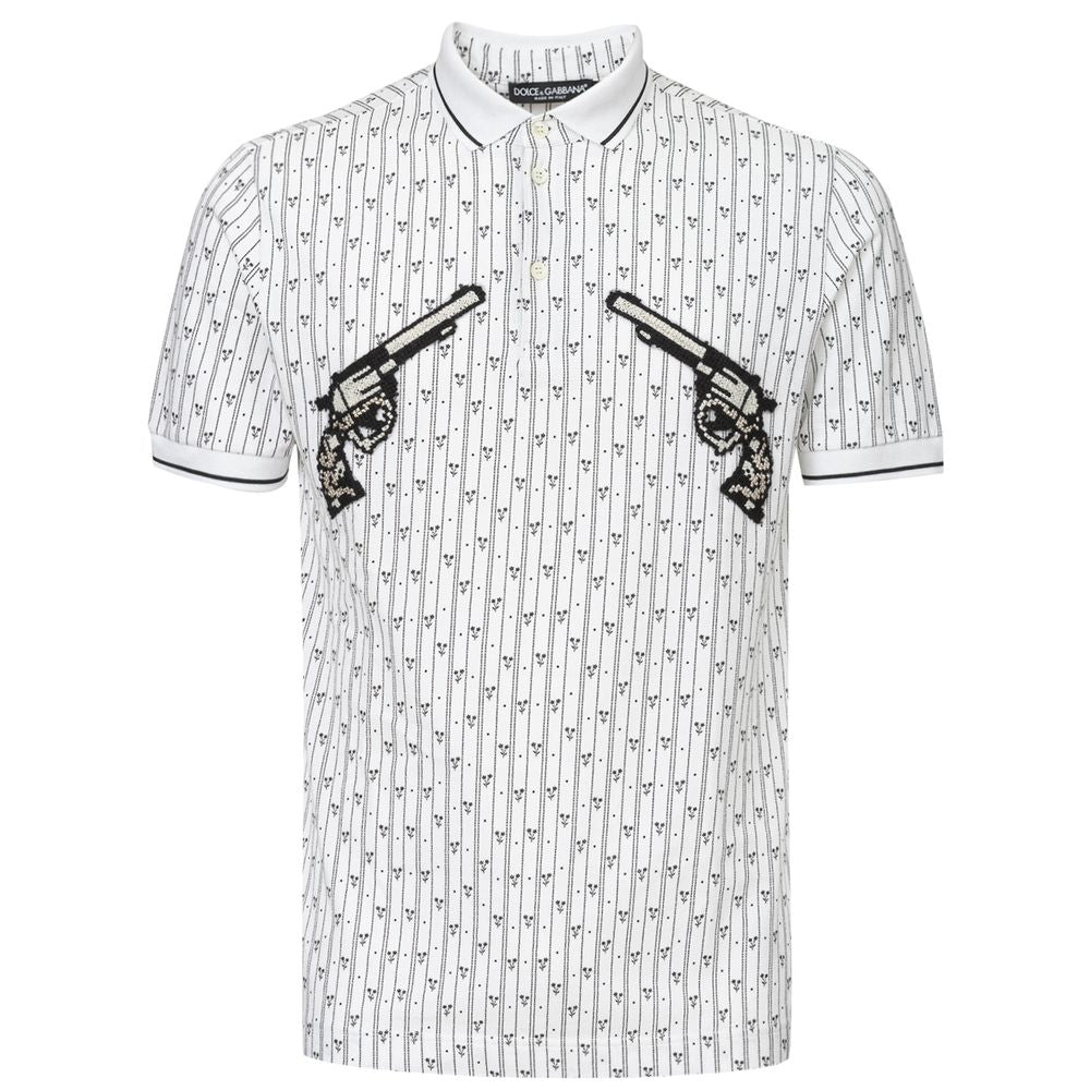 Dolce & Gabbana Weißes Baumwoll-Poloshirt