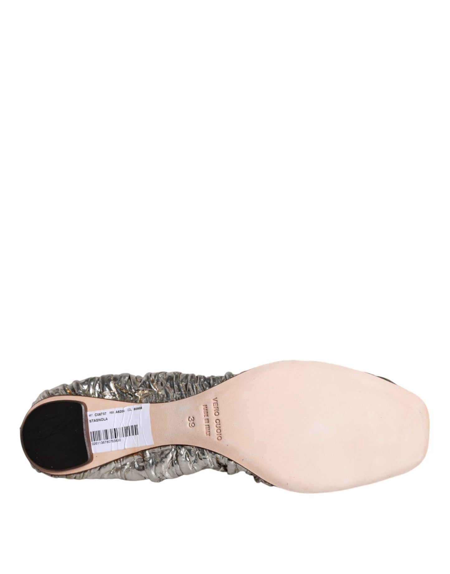 Dolce &amp; Gabbana hopeiset kiiltonahkaiset Scrunch Ballet Flats -kengät