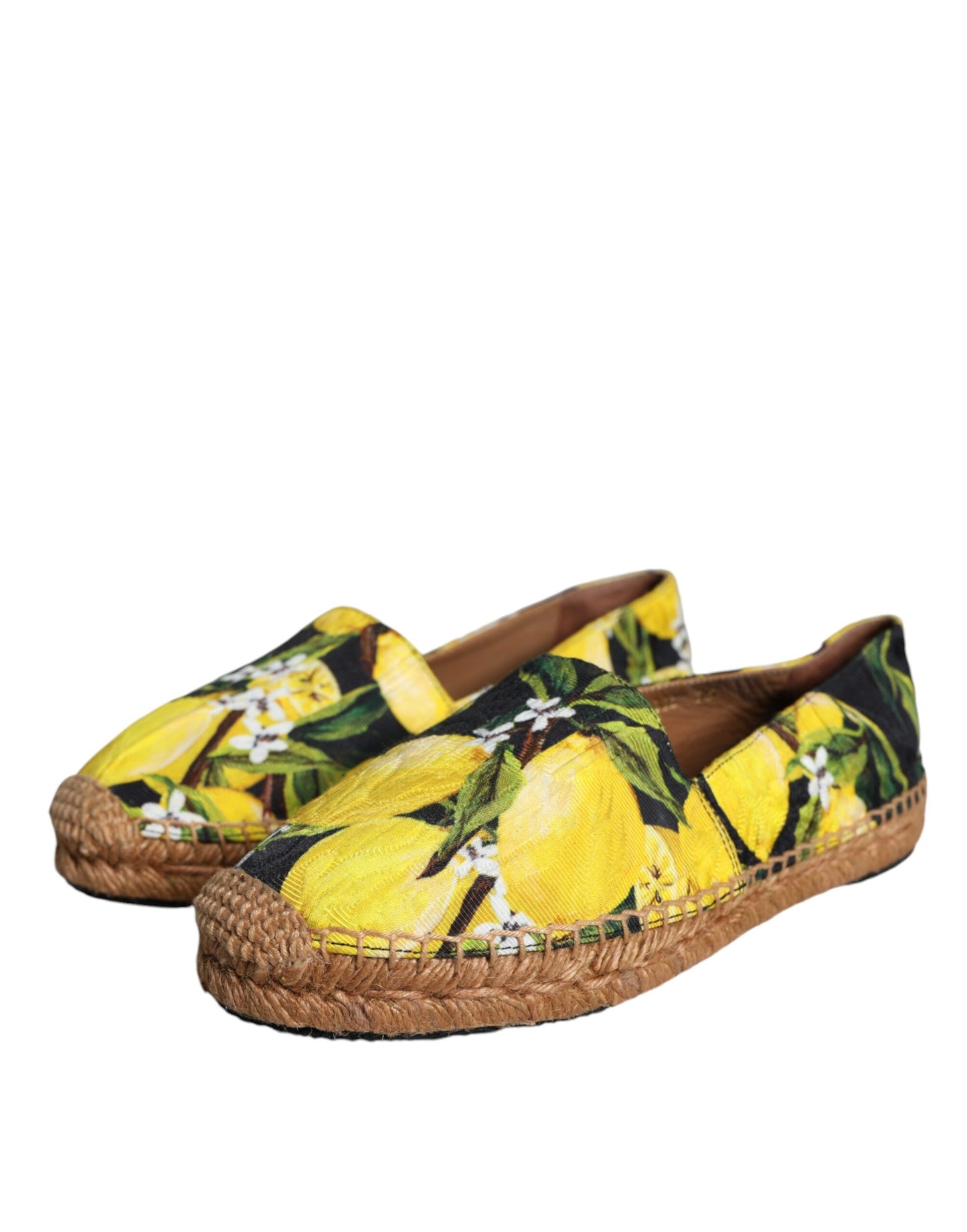 Dolce & Gabbana Multicolor Zitrone Slip On Espadrilles Schuhe