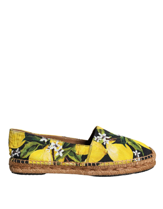 Dolce & Gabbana Multicolor Zitrone Slip On Espadrilles Schuhe