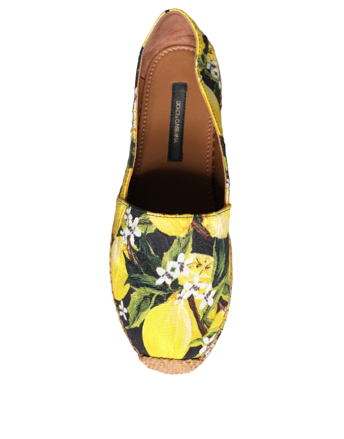 Dolce & Gabbana Multicolor Zitrone Slip On Espadrilles Schuhe