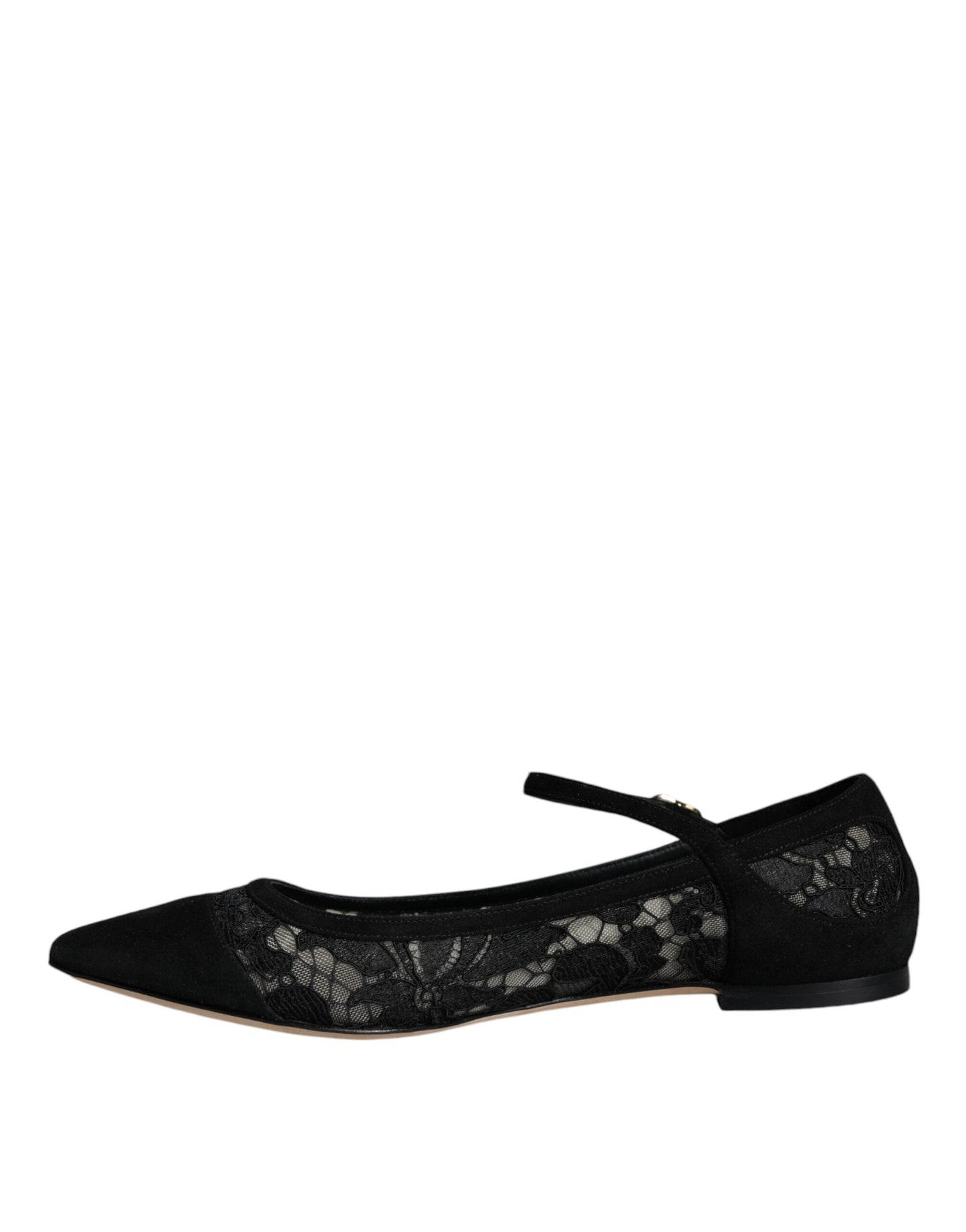 Dolce & Gabbana Schwarz Taormina Spitze Bellucci Flats Schuhe