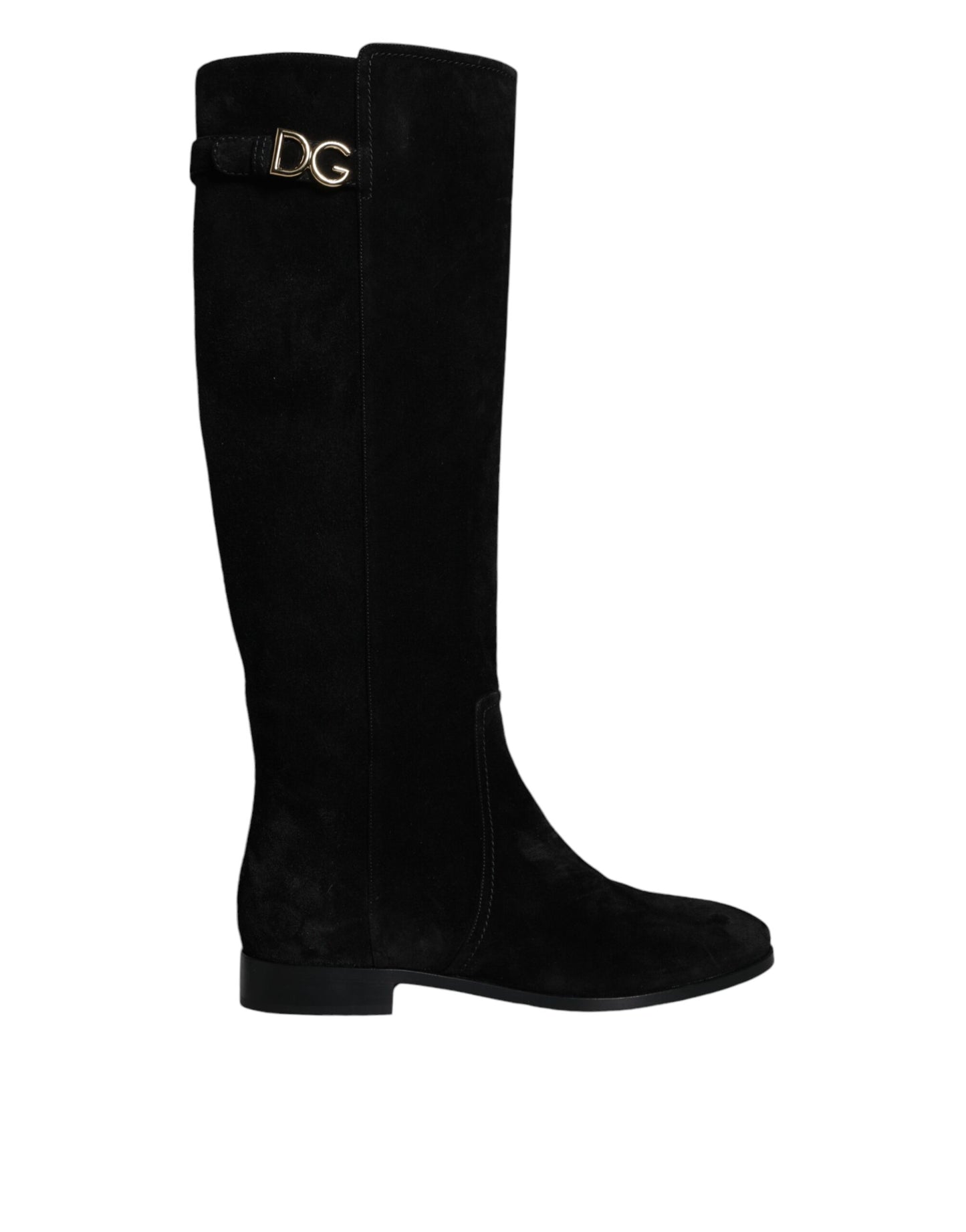 Dolce & Gabbana Schwarze kniehohe Stiefel aus Wildleder Schuhe