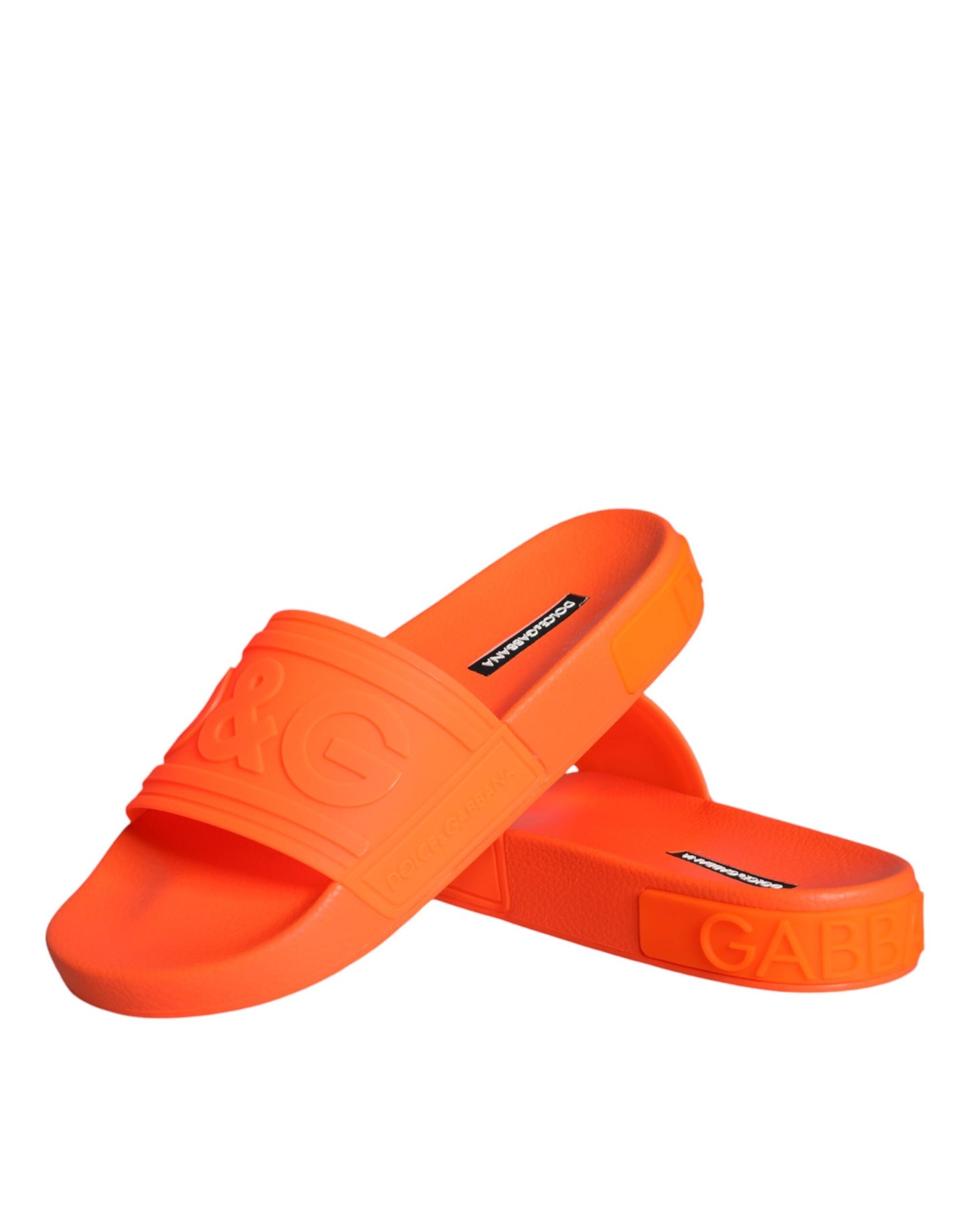 Dolce & Gabbana Orange Gummirutsche Sandalen Badeschuhe