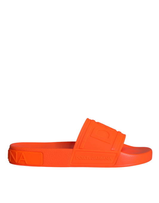 Dolce & Gabbana Orange Gummirutsche Sandalen Badeschuhe