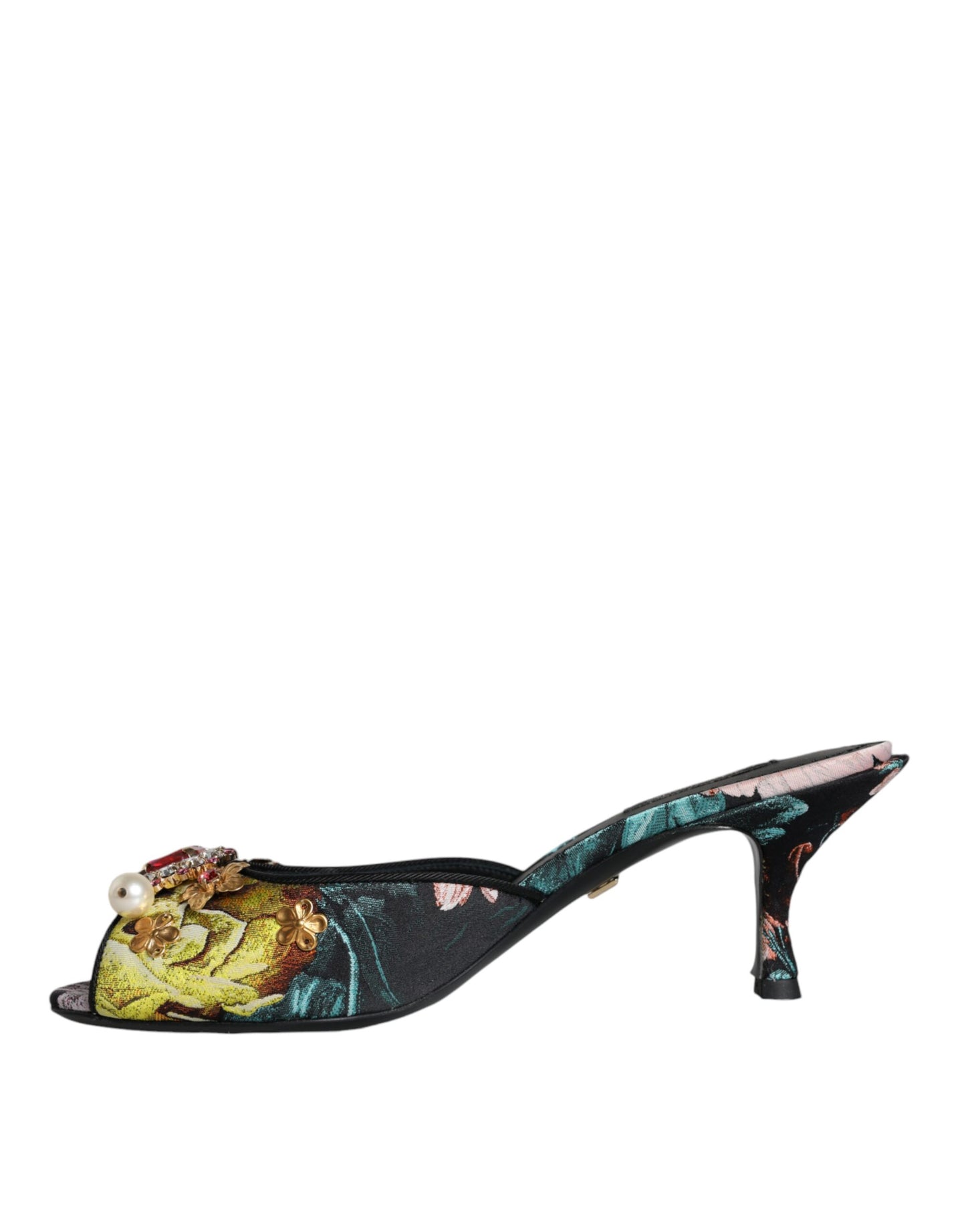 Dolce &amp; Gabbana Multicolor Crystal Slip On Sandals Shoes