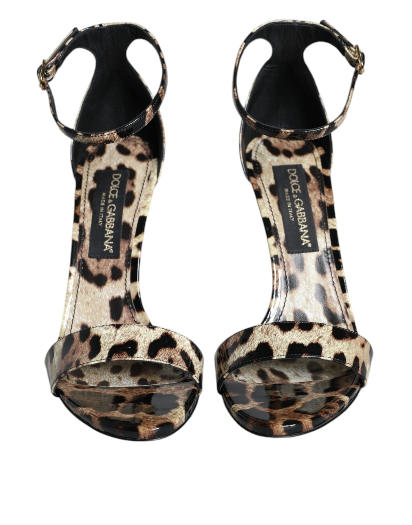 Dolce &amp; Gabbana Brown Leopard KEIRA Ankle Strap Sandals Shoes