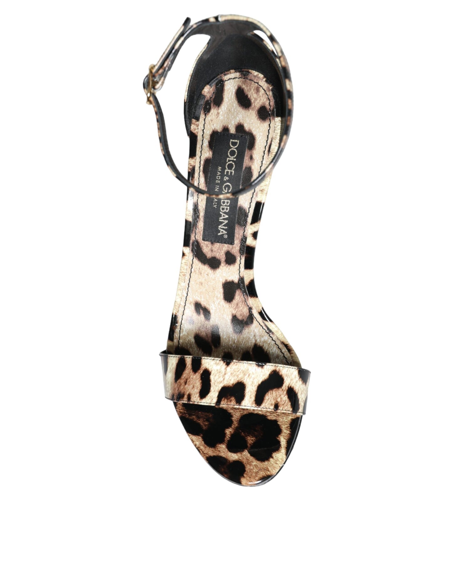 Dolce &amp; Gabbana Brown Leopard KEIRA Ankle Strap Sandals Shoes