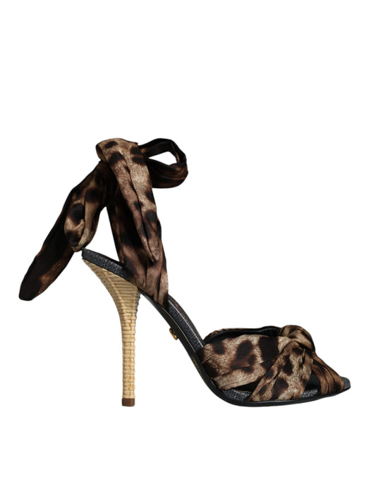 Dolce & Gabbana Braun Leopard Keira Heels Sandalen Schuhe