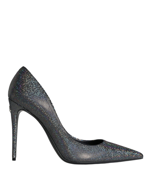 Dolce & Gabbana Multicolor Strass Leder Heels Pumps Schuhe