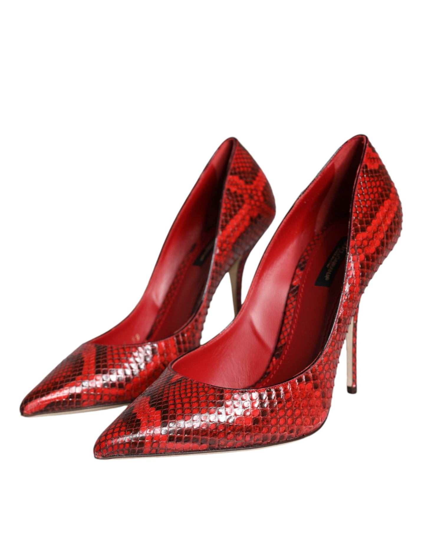 Dolce & Gabbana Rote Leder Stiletto High Heels Pumps Schuhe