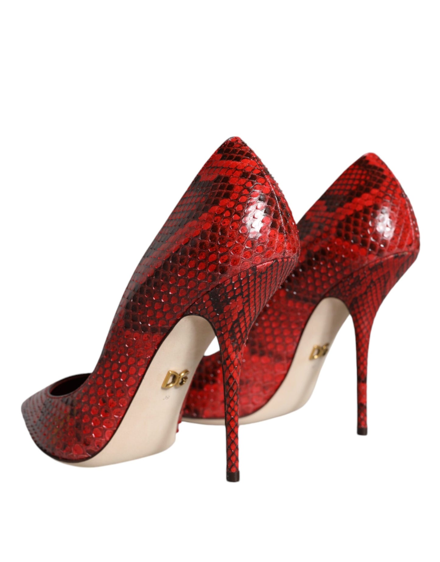 Dolce & Gabbana Rote Leder Stiletto High Heels Pumps Schuhe