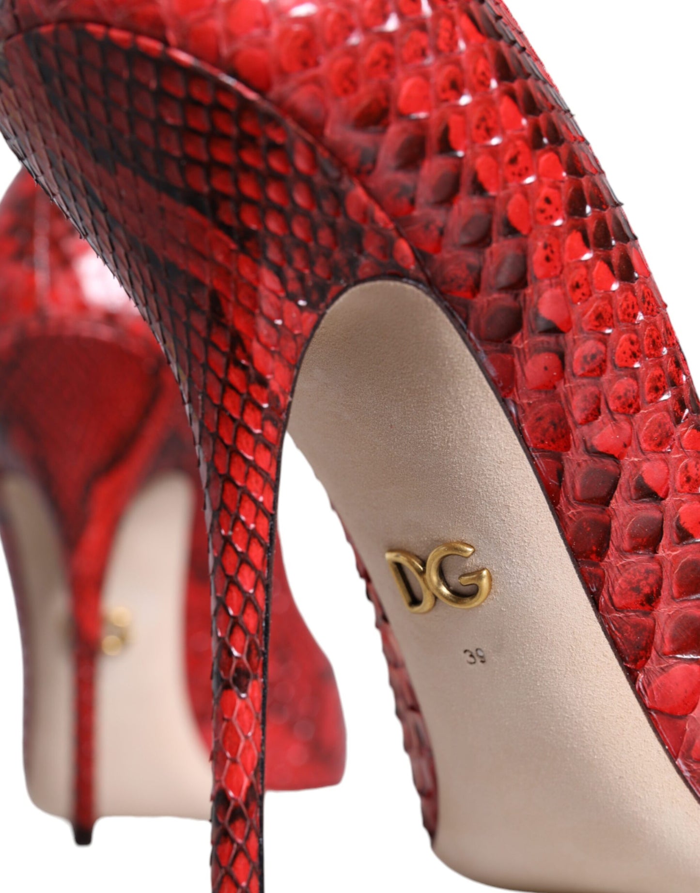 Dolce & Gabbana Rote Leder Stiletto High Heels Pumps Schuhe