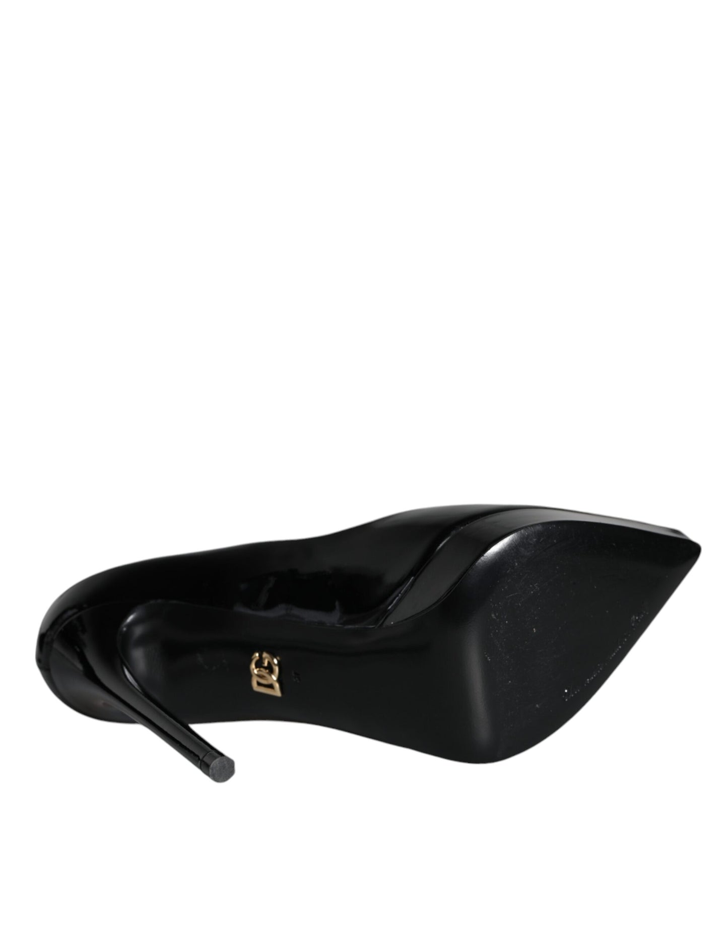 Dolce &amp; Gabbana Black Leather Platform Heels Pumps -kengät