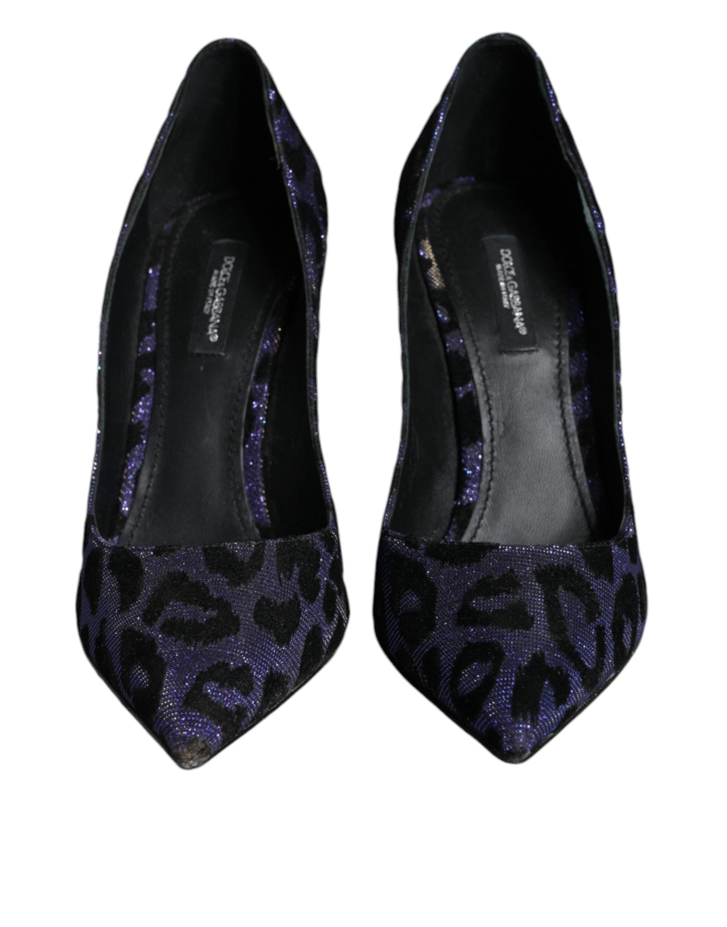 Dolce & Gabbana Violett Leopard Lurex High Heels Pumps Schuhe