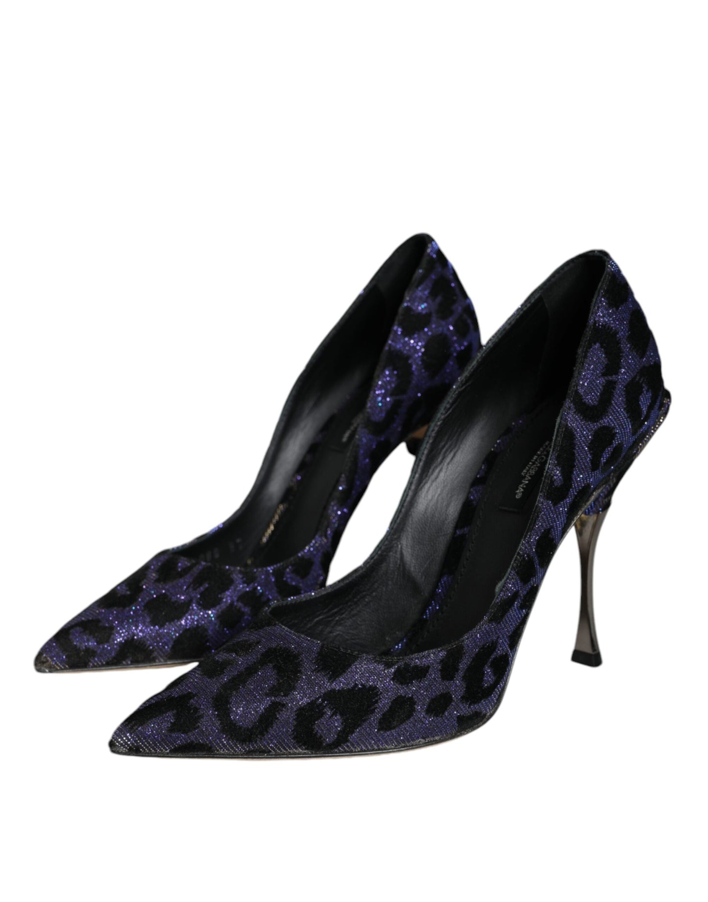 Dolce & Gabbana Violett Leopard Lurex High Heels Pumps Schuhe