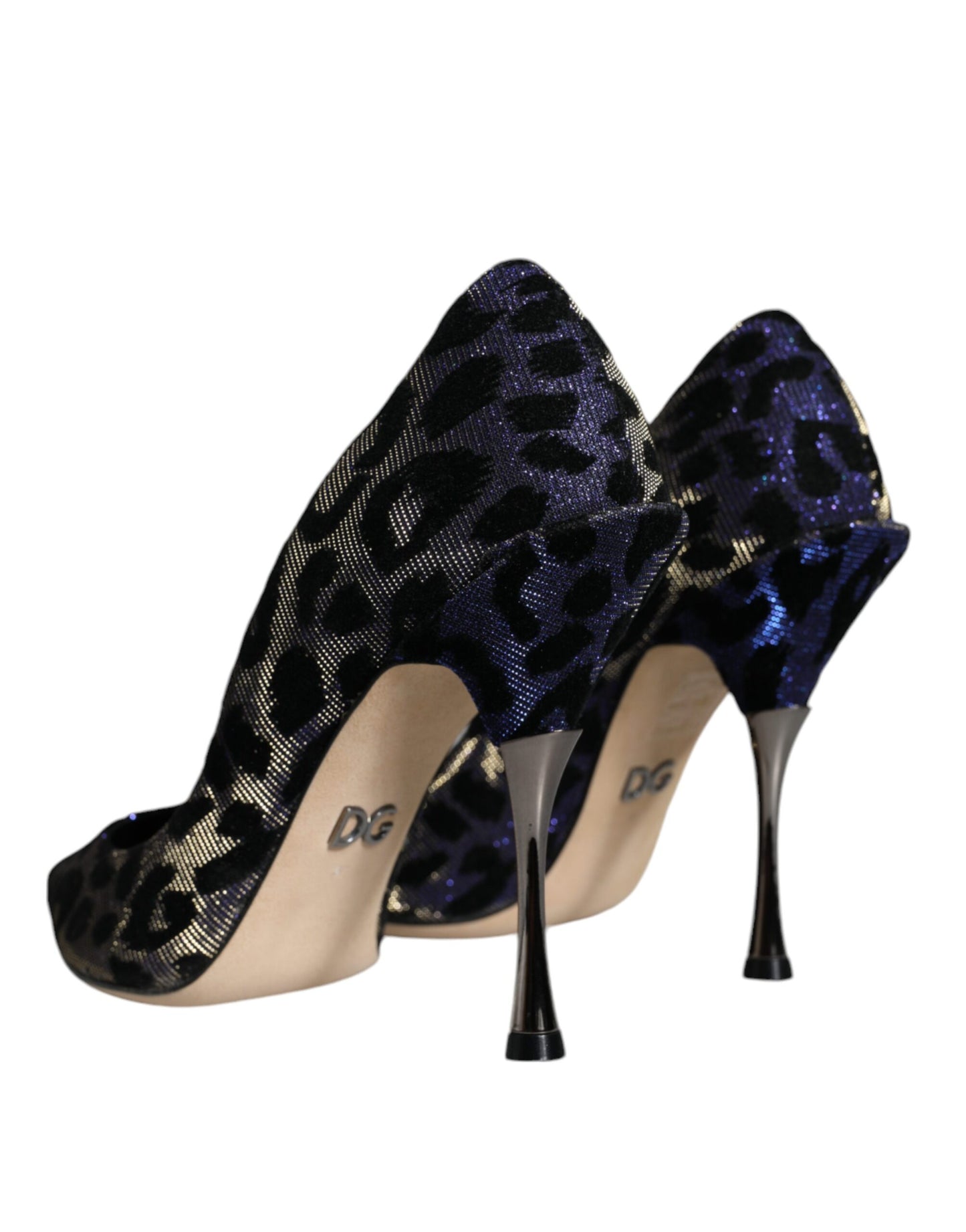 Dolce & Gabbana Violett Leopard Lurex High Heels Pumps Schuhe