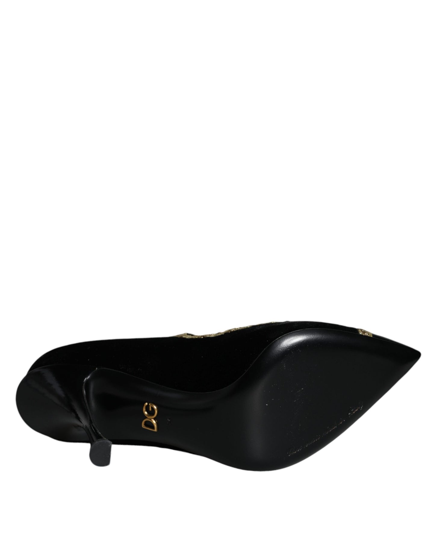 Dolce & Gabbana Schwarz Mary Janes Samt Gold Pumps Schuhe