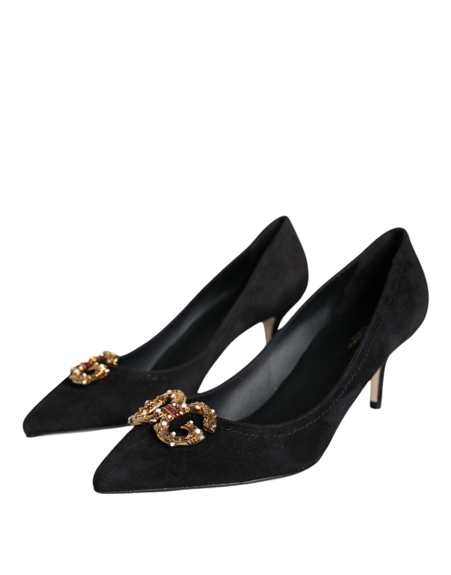 Dolce &amp; Gabbana Black Amore Suede Bellucci Heels Pumps -kengät