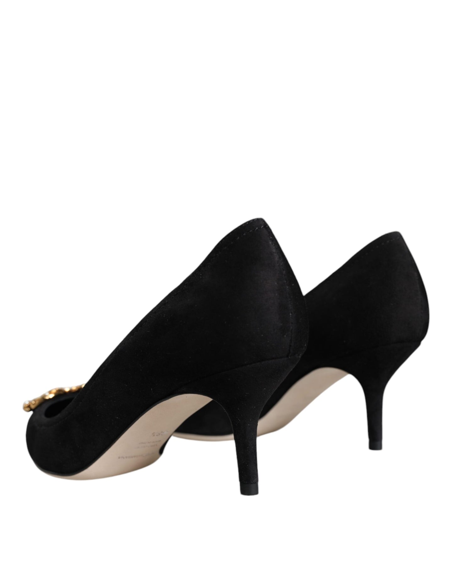 Dolce &amp; Gabbana Black Amore Suede Bellucci Heels Pumps -kengät