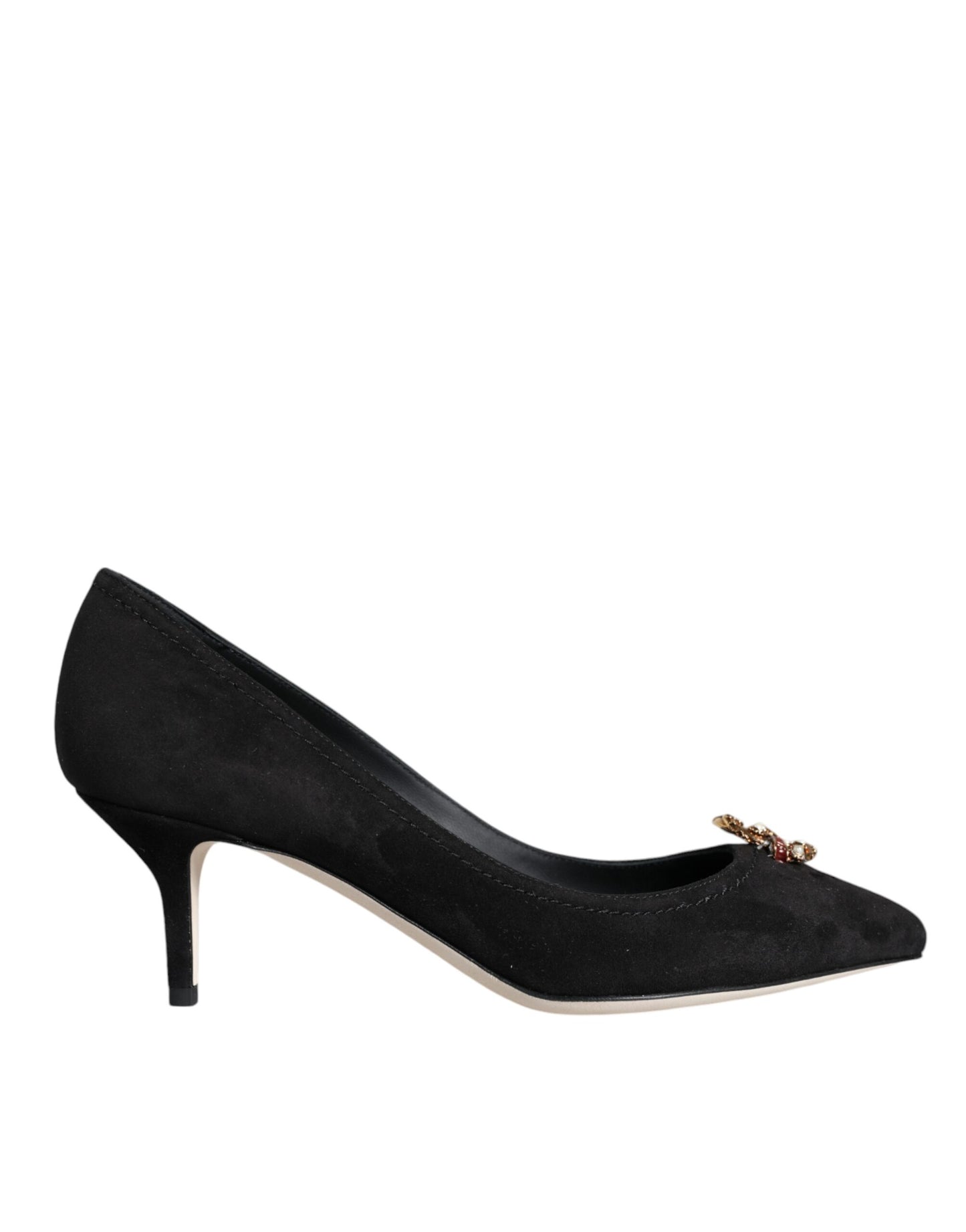 Dolce &amp; Gabbana Black Amore Suede Bellucci Heels Pumps -kengät