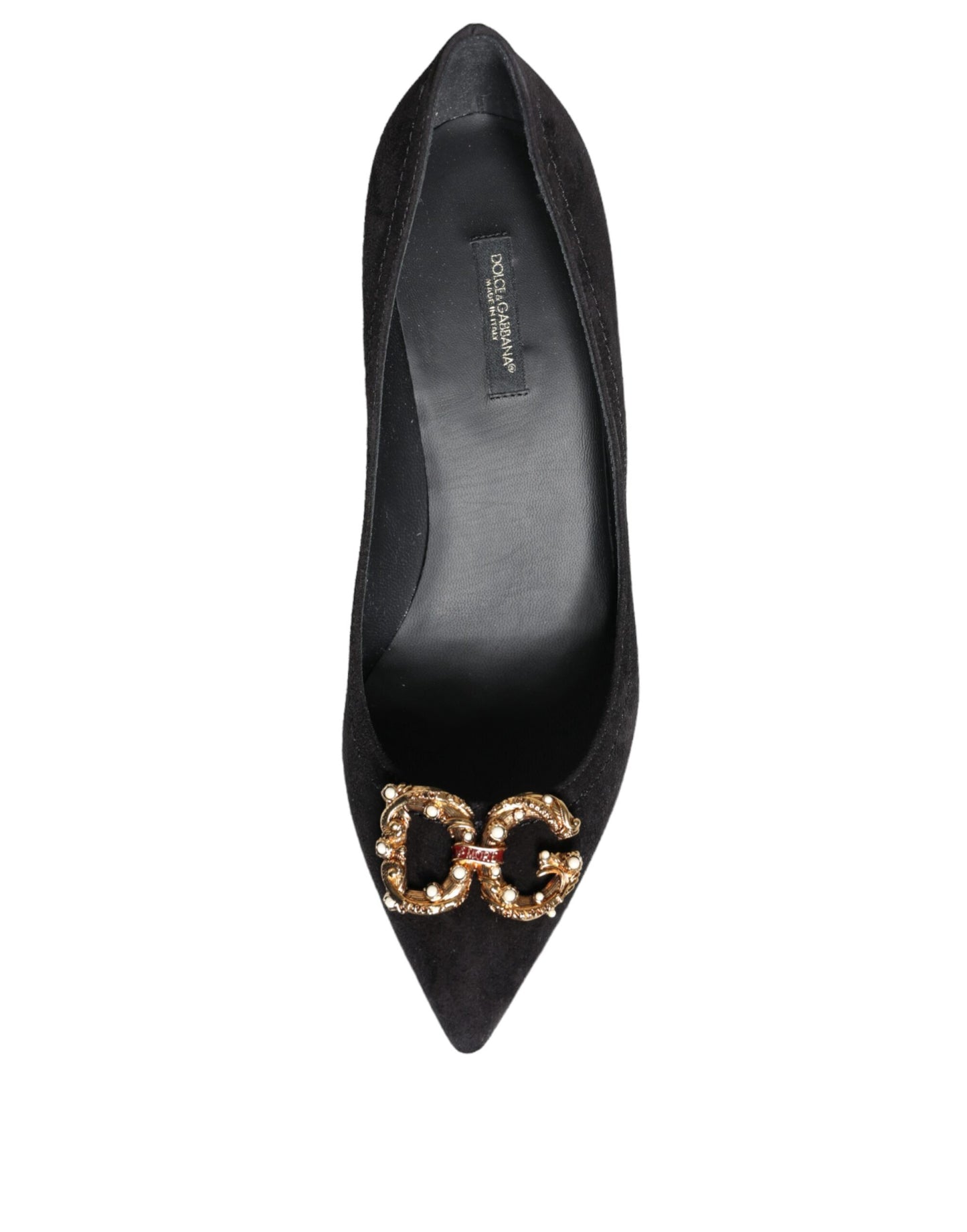 Dolce &amp; Gabbana Black Amore Suede Bellucci Heels Pumps -kengät