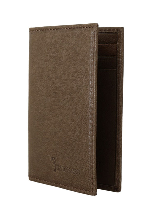 Billionaire Italian Couture Elegant men's leather wallet in brown