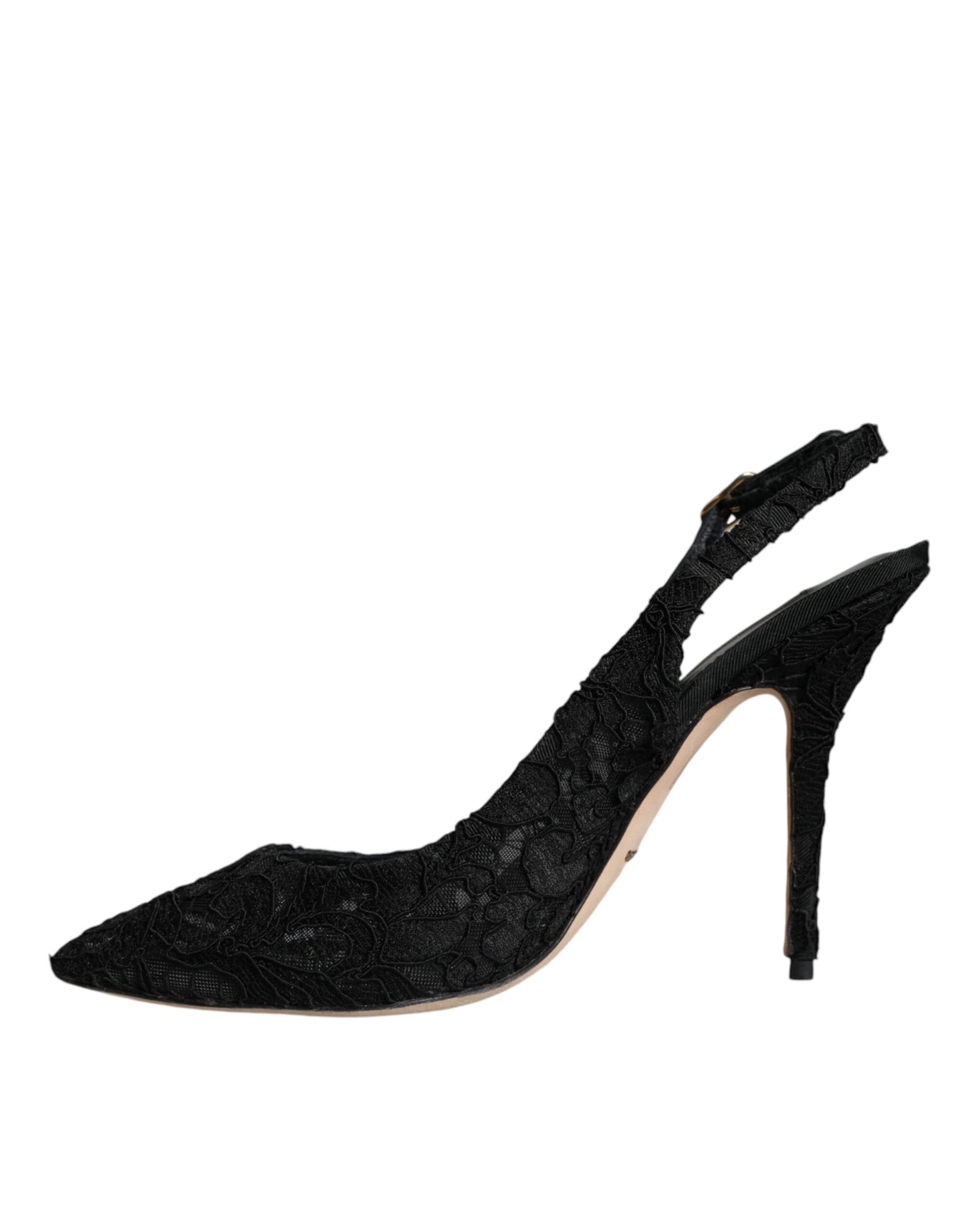 Dolce & Gabbana Schwarz Taormina Spitze Bellucci Slingbacks Schuhe