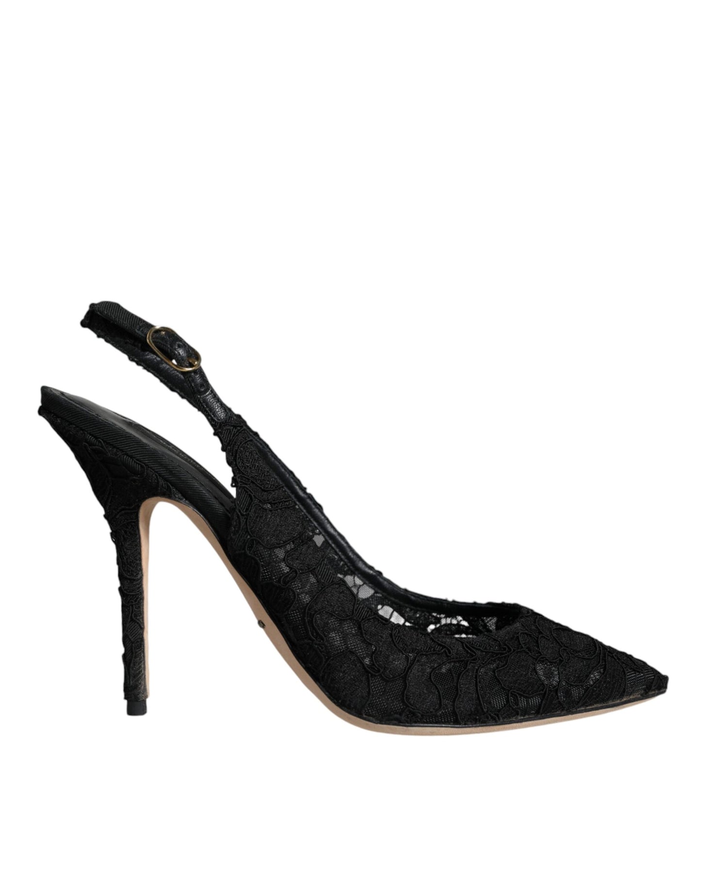 Dolce & Gabbana Schwarz Taormina Spitze Bellucci Slingbacks Schuhe